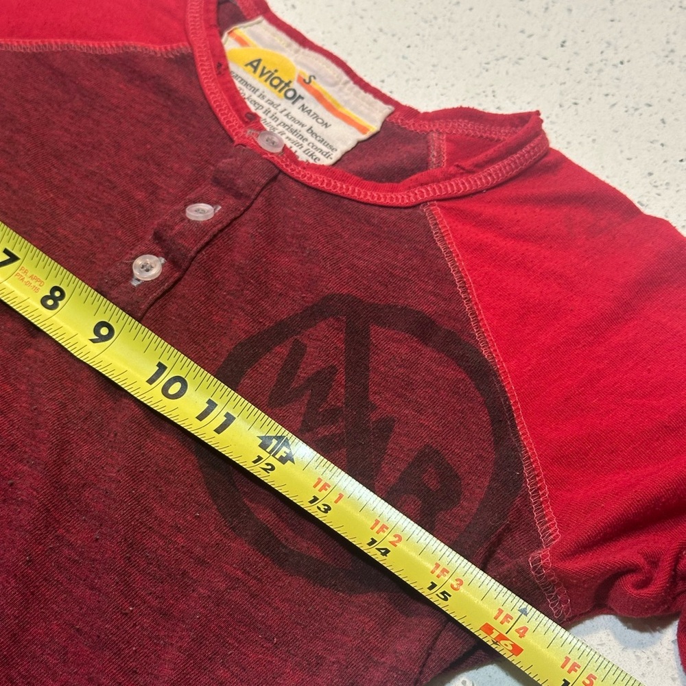 Rare Aviator Nation baseball tee / WAR IS NOT THE ANSWER text & graphic - Picture 9 of 15